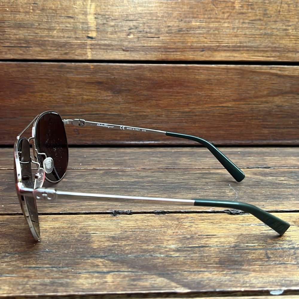Ferragamo Silver Aviator Gradient Sunglasses Reta… - image 6